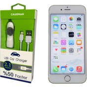 Resim Case Man Apple iPhone Uyumlu 6 Araç Şarj Cihazı Adaptör + Data Kablosu Hızlı Şarj Özellikli 