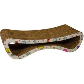 Resim Saule Karton Kedi Tırmalama Kedi Desenli Medium 60,5x15,5x24 Cm 