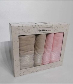 Resim Özdilek 4parça Best Hamamseti Banyo Havlu Takımı-elissa Taş Pudra Pudra - Taş 