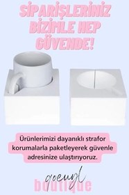 Resim Sonbahar Temalı Tatlılar Baskılı Kırmızı D Kulplu Kupa Bardak, QBLK8166-KR 
