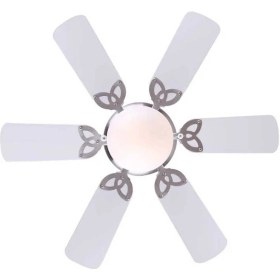 Resim Kendal Vanti KCF278 60W 30 Inç Ahşap Beyaz 6 Kanatlı Lambalı Avizeli Ipli Tavan Vantilatörü 