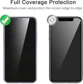 Resim iPhone 11 Privacy (Hayalet) Ekran Koruyucu - 2 Adet - 9H Temperli Cam, Yan Görünme Engelleyici, Tam Kaplama 