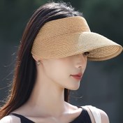 Resim 1 Adet Saman Şapka Moda Güneş Şapkası Kadınlar İçin Yazlık Katlanabilir Plaj Ayarlanabilir Bandana Saman Şapka 
