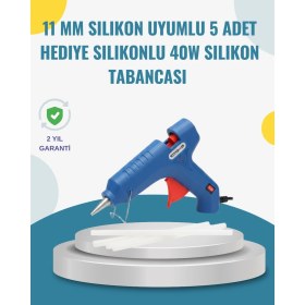 Resim NY Home 5 Silikon Hediyeli 40W Sıcak Silikon Tabancası Pratik Güçlü Kullanım 