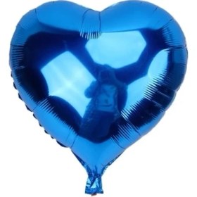 Resim Mavi Kalp Folyo Balon 45 Cm. 