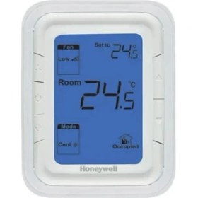 Resim Honeywell T6861V2WB 2 /4 Borulu Fancoil Termostat , Dikey Mavi Ekranlı Oda Termostatı 