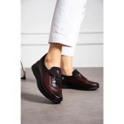 Resim Kaof Shoes Kadın Bordo Klasik Ayakkabı Ortopedik Anne Ayakkabısı Anne Babet Ayakkabı Anne Kadın Günlük Ayakkabı 