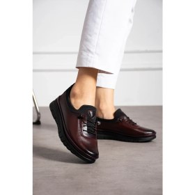 Resim Kaof Shoes Kadın Bordo Klasik Ayakkabı Ortopedik Anne Ayakkabısı Anne Babet Ayakkabı Anne Kadın Günlük Ayakkabı 