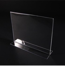 Resim A7 T-tipi Yatay Şeffaf Föylük Menü Broşür Etiket Fotoğraflık Albüm Stand Sehpa 