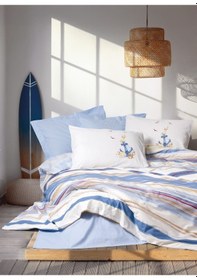 Resim Cotton Box Maritime Çift Kişilik Nevresim Takımı Moreno Mavi 
