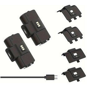 Resim Xuweiwei Xbox Serisi Kontrolörler İçin 1100mah Şarj Edilebilir Pil Paketi 2 Pil 4 Kapak Usb Kablosu 