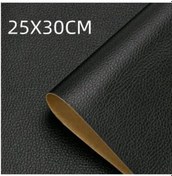 Resim Kalınlaşmış Kendinden Yapışkanlı Deri Tamir Mobilya Masa Kanepe Araba Koltuğu Black 25x30cm 