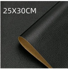 Resim Kalınlaşmış Kendinden Yapışkanlı Deri Tamir Mobilya Masa Kanepe Araba Koltuğu Black 25x30cm 
