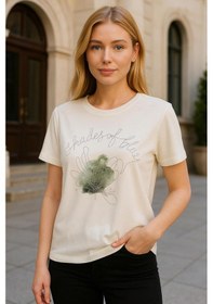 Resim Fashion Friends 25y0080k1 Kadın Baskılı Bluz Ekru 