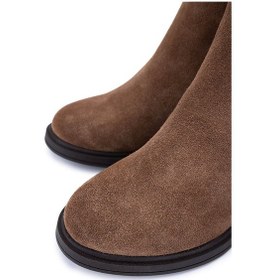 Resim Tamer Tanca Kadın Hakiki Deri Kahverengi Topuklu Bot 1164 25594 Bn Bot Sk25-26 Sıgaro Suet Kahve 