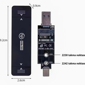 Resim NPO DK01 USB-A/Type-C 22x42 M.2 NVMe Taşınabilir Harici SSD - Boş 