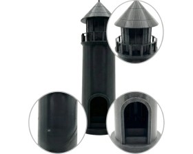 Resim Savarga 3D Siyah Deniz Feneri Dekoratif Obje Modern Ev ve Ofis Aksesuarı 