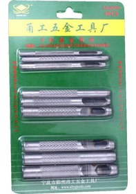 Resim Suntek 9 Adet Deri Delgeç Kesici Yuvarlak İçi Boş Delgeç 