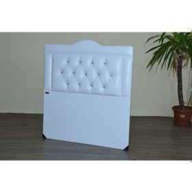 Resim Bengimobilya Baza Başlık 90*190 Cm Suni Deri Beyaz Silinir Kumaş Kapitone Mod 