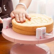 Resim 5 Katlı Ayarlanabilir Kek Dilimleyici ve Bölücü - Dengeli Dilimler İçin Beyaz Tutacaklarla Kolay Çıkarılabilir Plastik Kek Standı, Tatil Pişirme ve Tatlı Sunumu İçin Mükemmel, Kek Süsleme Malzemeleri 