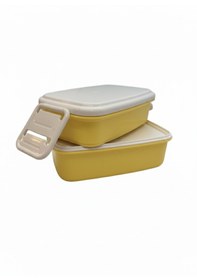Resim Ark Beslenme Kutusu Plastik 2 Katlı Sarı 