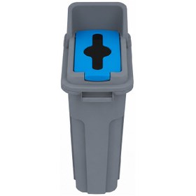 Resim UTP Professional UTP409 Kilitli Açık Kapaklı Geri Dönüşüm Kovası, 70 L, Mavi 