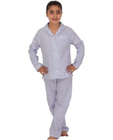 Resim The Don Açık Mavi Lacivert Ekose Kız Çocuk Pijama Takımı (9-14 Ya 