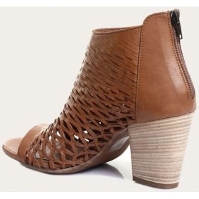 Resim Bueno Shoes Deri Kahverengi Kadın Topuklu Sandalet 