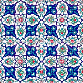 Resim Armada Çini 20x20 Cm Ac 27 Kütahya Çini Rumi Desenli İznik Çini Karo 