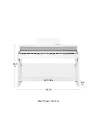 Resim The One Sp-top1x Akıllı 88 Tuş Graded Hammer Action Ağırlıklı Dijital Piyano - Beyaz 