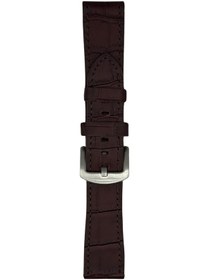 Resim 22 Mm Hakiki Deri Kroko Kahverengi Kordon Akıllı Pim 