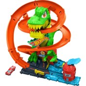 Resim Hot Wheels T-Rex ve İtfaiye İstasyonu Oyun Seti JBM73 