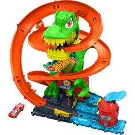 Resim Hot Wheels T-Rex ve İtfaiye İstasyonu Oyun Seti JBM73 