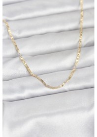 Resim Cm 14k Gold Renk Yassı Zincir Model 60 Cm Kadın Kolye Diğer 