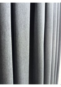 Resim Meyra Mat Pamuklu Antrasit Fon Perde 1/3 Sık Pile Antrasit 