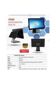 Resim QUATRONIC P650 Pos Pc 15,6 J1900 2.0 4gbram 128ssd/win8,1pro/w10pro 