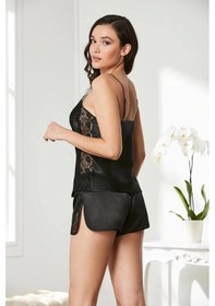 Resim Pierre Cardin 438 Saten Şort Takım Siyah 001 