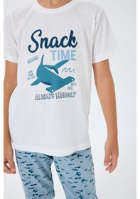 Resim Rolypoly Erkek Çocuk Beyaz Pijama Takım Rp3743-c-v2 