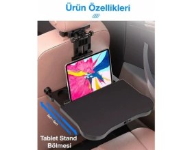 Resim Coofbe Premium Araç Koltuk Arkası Masa Araç Laptop Standı Araç Yeme Içme Masası Standı Araç Standı 