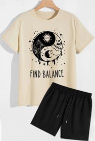 Resim trendypassion Ying Yang Şort T-shirt Eşofman Takımı 