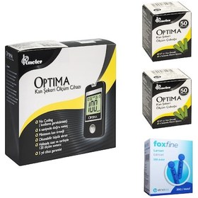 Resim Optima Şeker Ölçüm Cihazı + Strip 100 Adet + 100 Lanset 