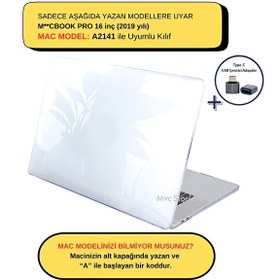 Resim McStorey MacBook Pro 16" A2141 2019 Uyumlu Şeffaf Kristal Koruyucu Laptop Kılıf 