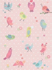 Resim Brillant Ipek Latex Kaymaz Taban Çocuk Halı-Bırd Hj11715.801-(160 Pembe 