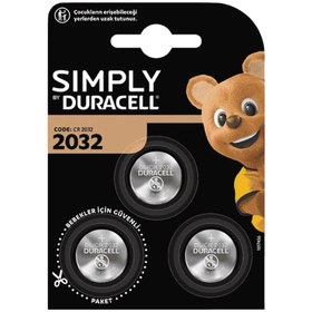 Resim Duracell Simply Düğme Pil 3'lü 2032 