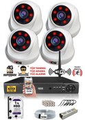 Resim IDS D-2026HD-SET4-1TB 4 Kameralı 1080P Full HD 5 MP Sony Lensli Kamera Seti - 2026 