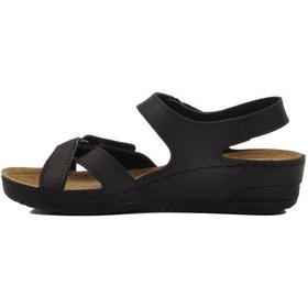 Resim Siyah Kadın Dolgu Topuk Sandalet 02-380 Z Siyah 