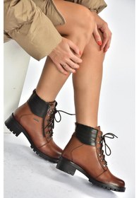 Resim Fox Shoes V555085503 Taba Hakiki Deri Comfort Ortopedik Taban Kadın Bot Taba-hakiki Deri 