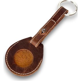 Resim Mendoza - Hakiki Deri El Yapımı Kılıfı Anahtarlık Minimalist Tasarım Taşınabilir Tutucu 10" 