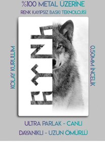 Resim Türk Mitolojik Kurt - Metal Baskı Duvar Tablosu 