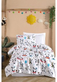 Resim Pike Seti Baskılı Tek Kişilik Lovepandas Beyaz Beyaz 